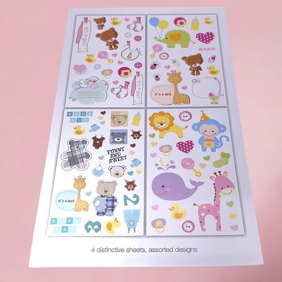 NWT Wool + Pepper Co. 4 Sheet BABY Sticker pack - Picture 1 of 5